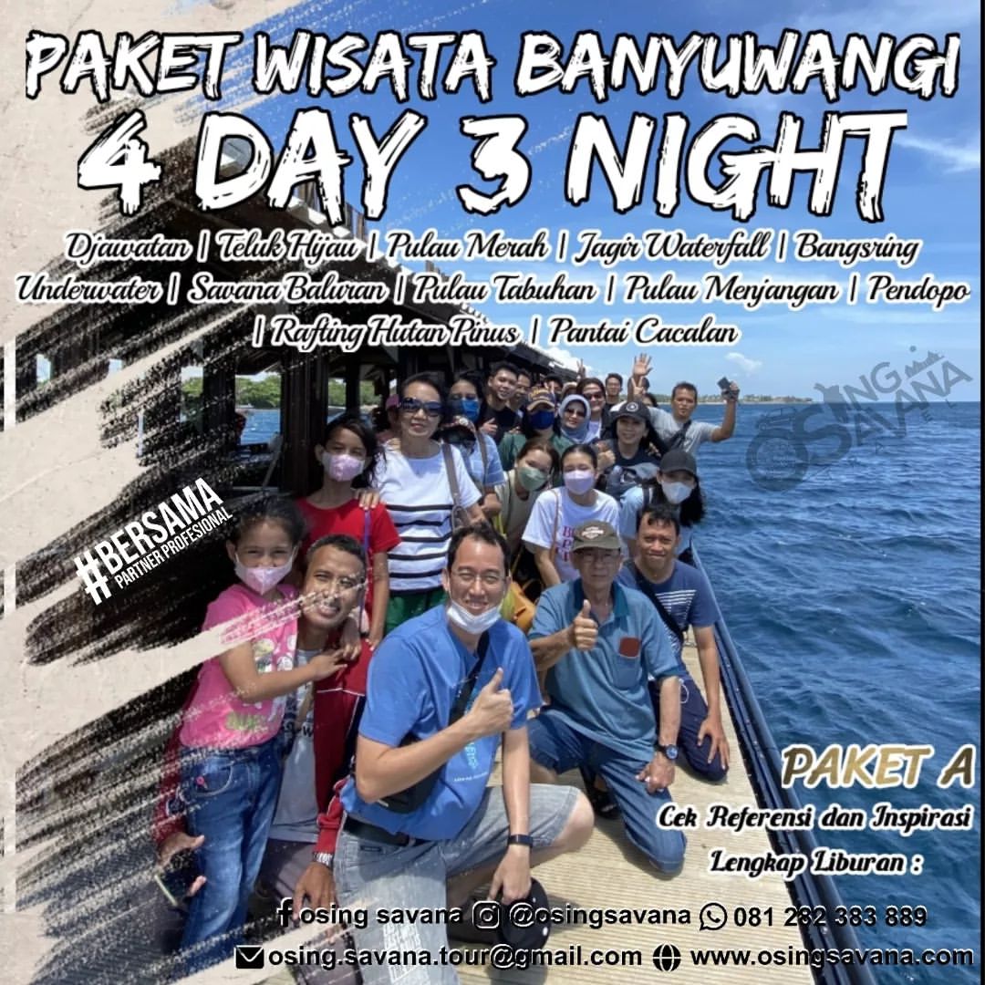PAKET WISATA BANYUWANGI 4 HARI 3 MALAM - PAKET A